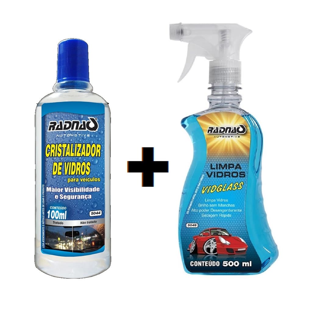 Kit Limpa Vidros Vid Glass Gatilho (500ml) + Cristalizador de vidros (100ml) Maior limpeza Visibilidade e segurança