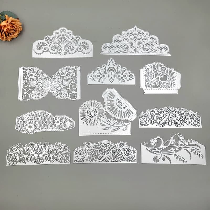Vários Convites Cortes De Metal De Borda Papel De Gofragem Stencil Matriz Artesanal