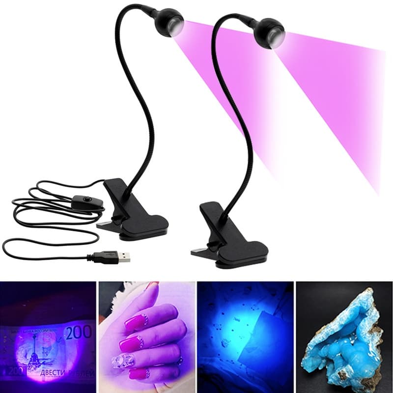 Mini Cabine LED UV Flexível Com Garra Para Unhas Gel Alongamento Portátil USB Pronta Entrega