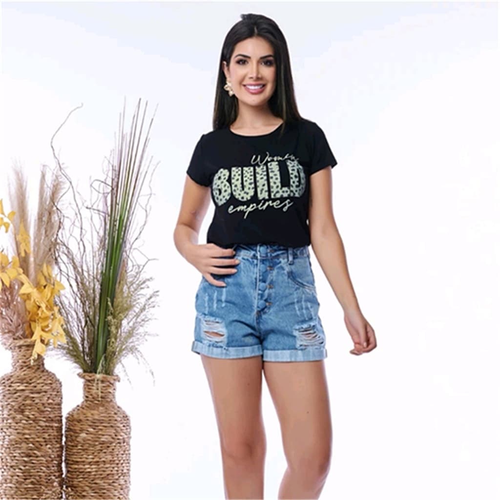 Camisetas com estampa de letra de viscolycra