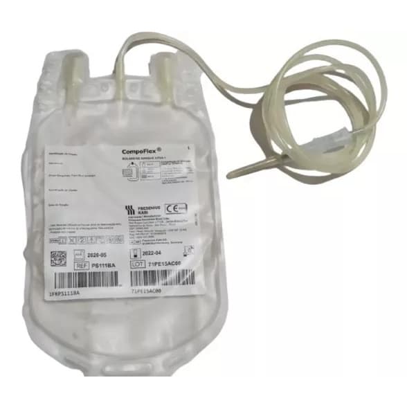 Bolsa Para Coleta de Sangue Simples 500 Ml CPDA-1 - Bolsa Transfusão de  Sangue Simples 500 Ml FRESENIUS - Ozonioterapia, Sangria Terapêutica