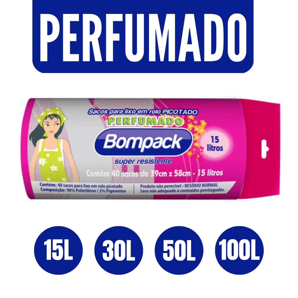 Kit Sacos de Lixos Perfumado Anti Odor Pia Banheiro Cozinha Saco de Lixo Cheiro