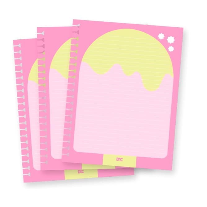 Refil Colegial para caderno Smart DAC rosa picolé linha branca