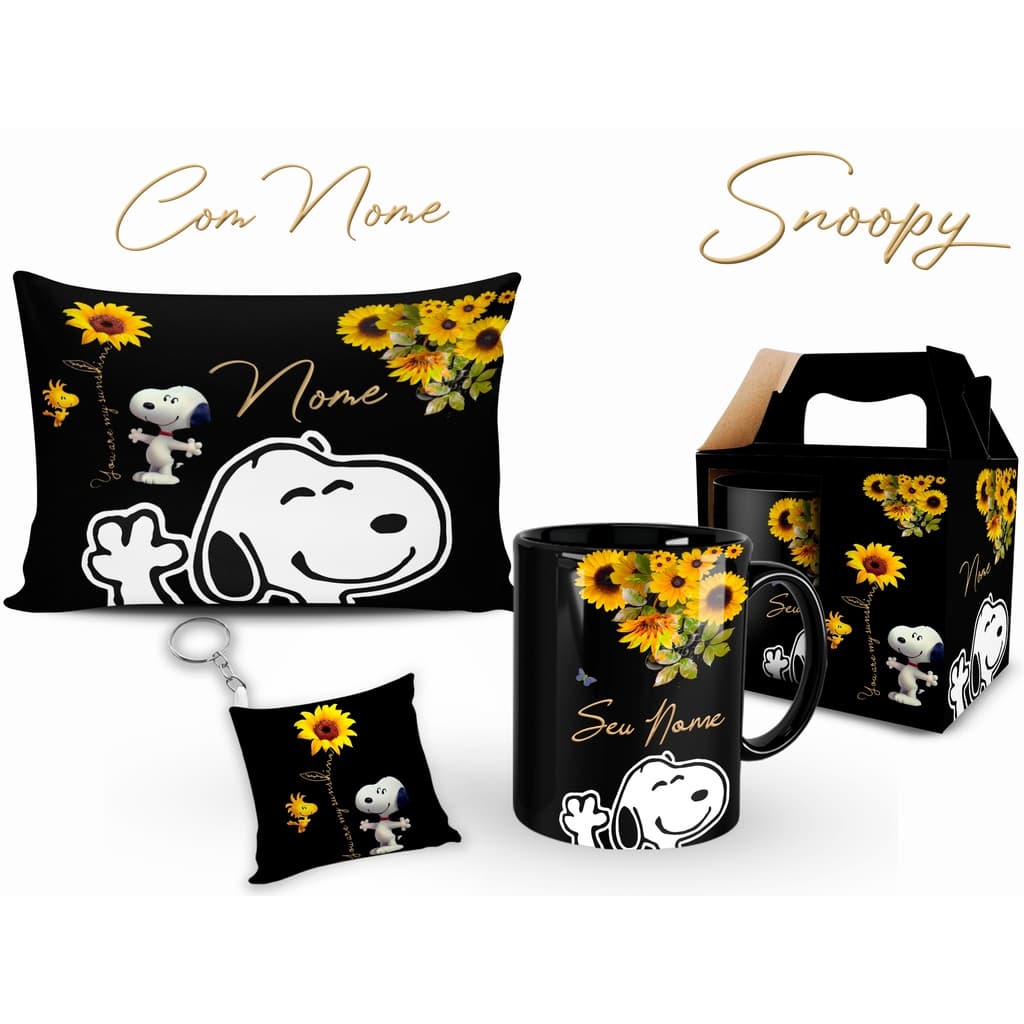 Caneca Snoopy Sunshine + Kit Personalizado com Nome