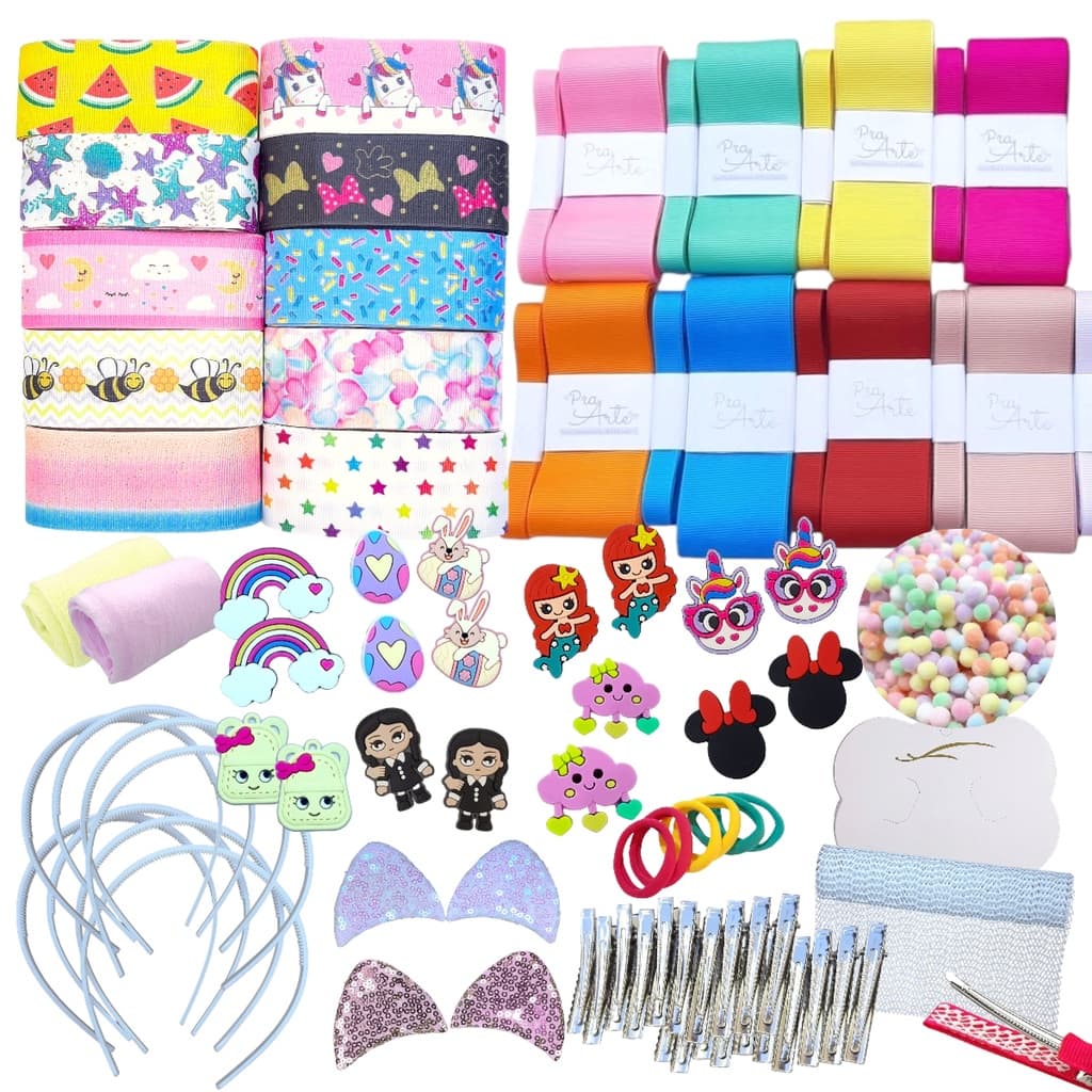 Kit Laceira Iniciante Material para Fazer Laços de Fita Gorgorão