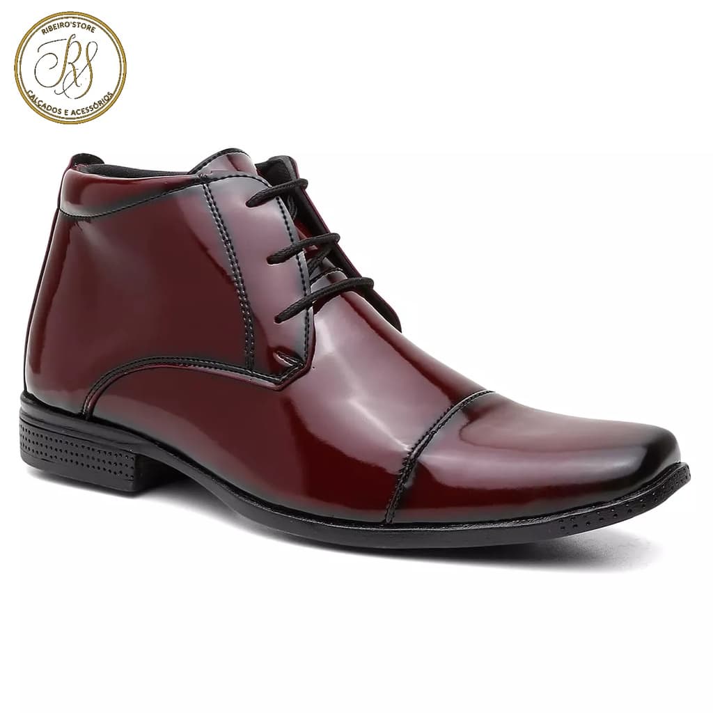 Bota Masculino Casual em Verniz para Casamento Festa Promoção