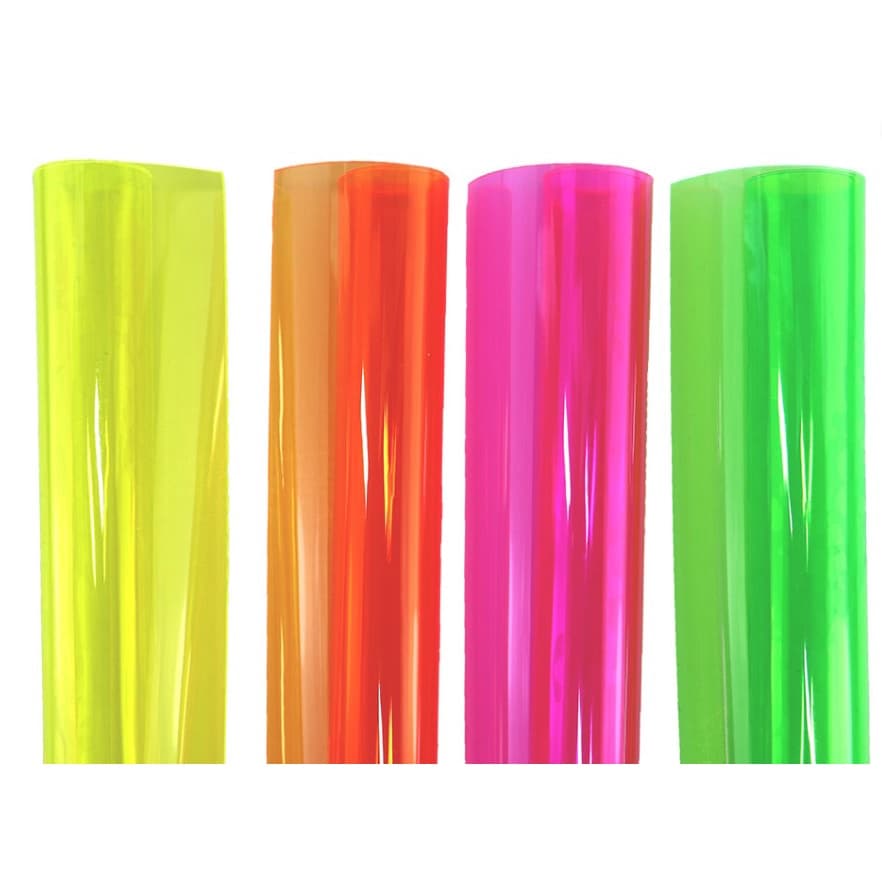 50cm x 1,40m - Tecido Plastico Translucido Cristal Colorido Cores Neon para Bolsas Mochilas Necessaries Oferta