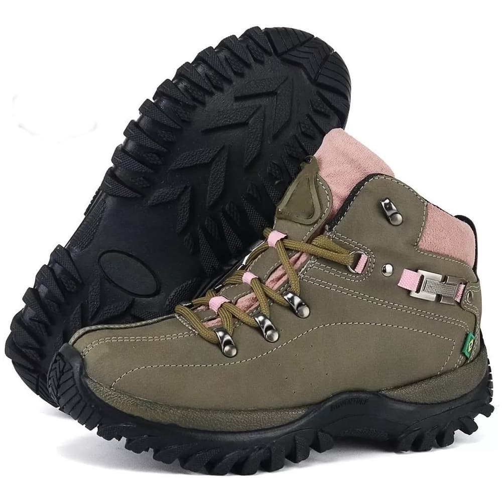 Bota Coturno Feminina Tenis Para Caminhada Confortavel Cor Oliva 100