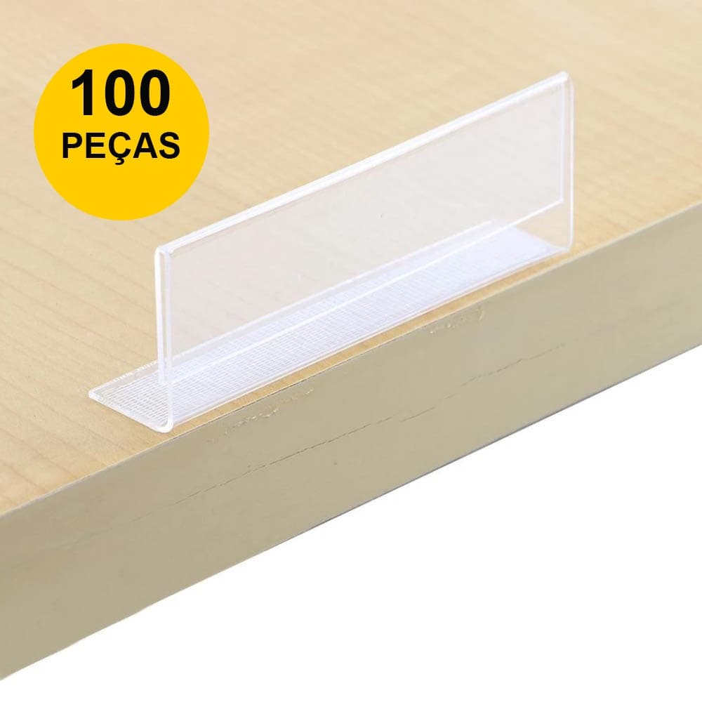 Display Etiqueta Porta Preço Modelo L 3,5x10cm - 100 Peças