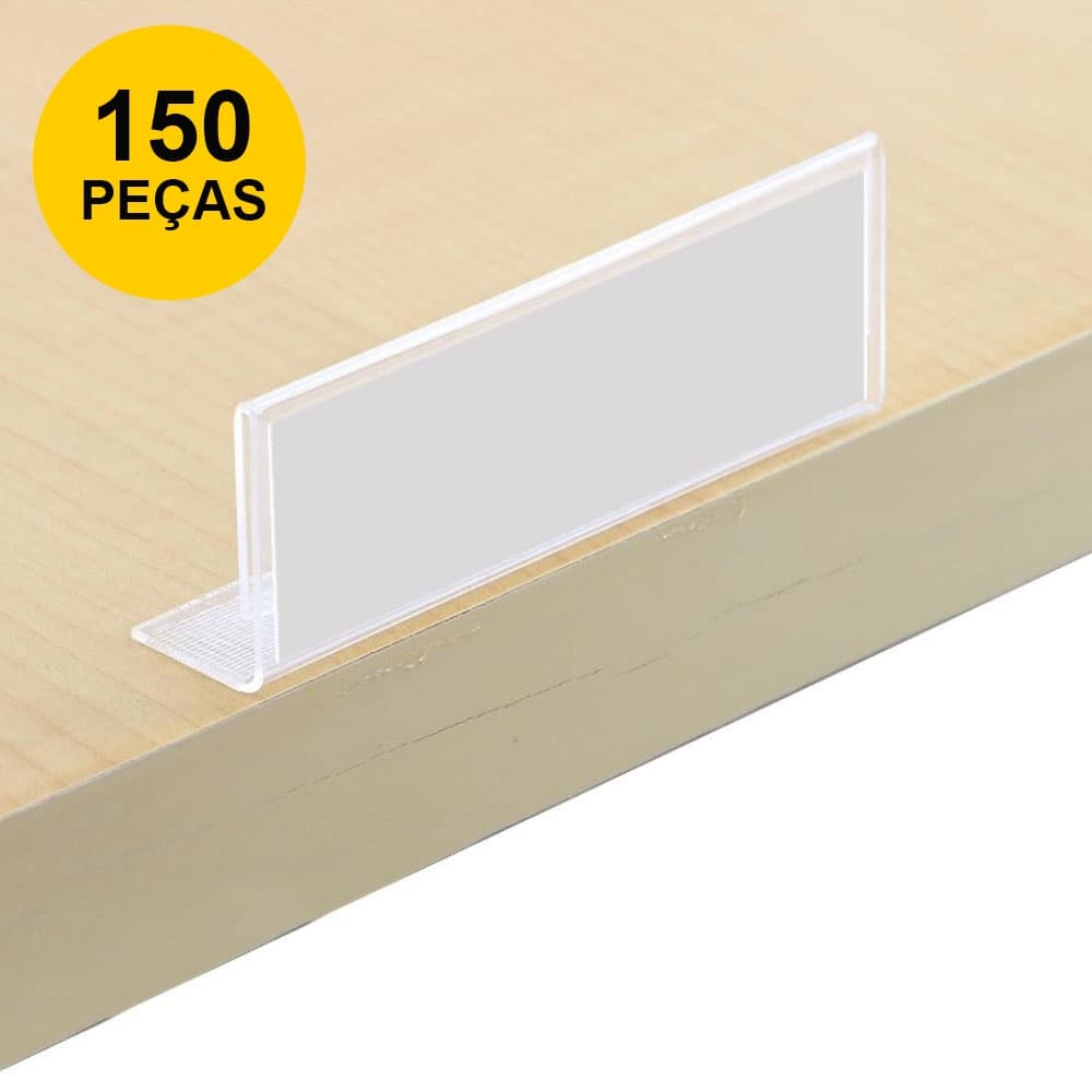 Display Etiqueta Porta Preço Modelo L 20x5cm - 150 Peças