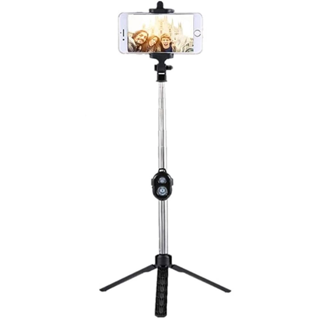 Bastão de Selfie Tripé Stick Controle Buetooth Ajustável Giro 360° Foto