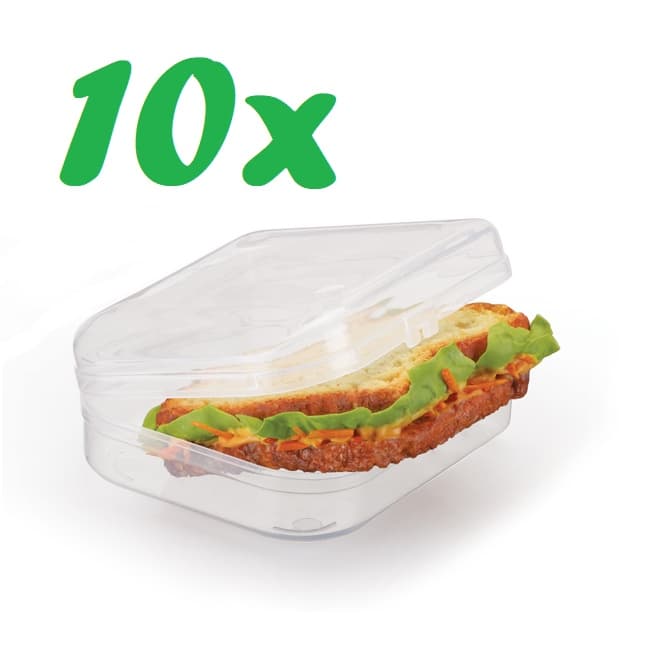 10 Porta Lanches Sanduíches Transparente - Livre BPA
