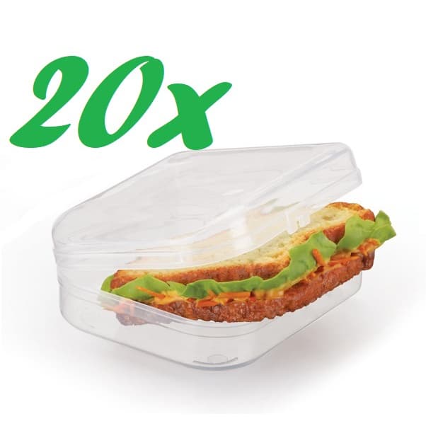 20 Porta Lanches Sanduíches Transparente - Livre BPA