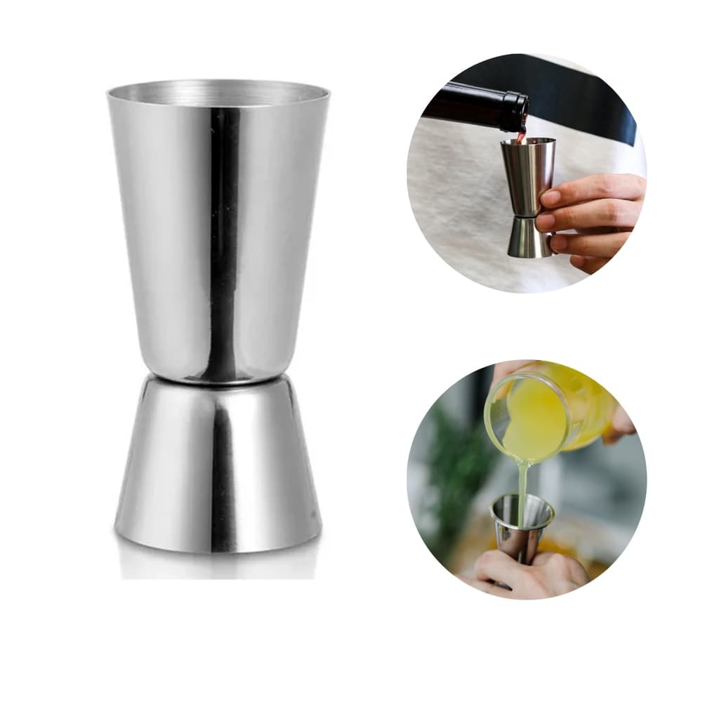 Dosador para Bebida Duplo 25x50ml modelo Americano, JIGGER em Aço Inox PROFISSIONAL, Bar, Bartender