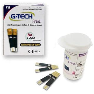 Tiras Free1 G-tech de Glicose c/50 Original - Para Medição De Glicose Com 50 Unidades Reagentes
