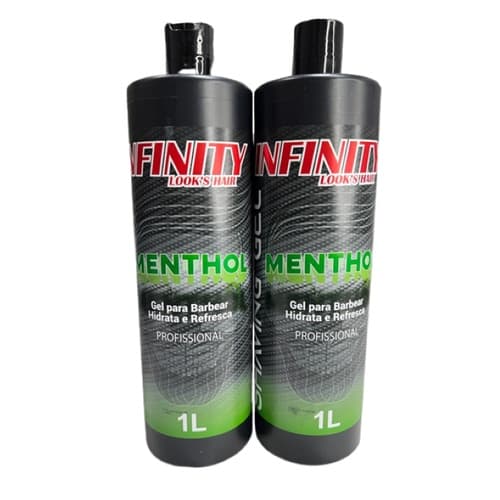Kit 2 Shaving Gel De Barbear Mentol 1L Infinity - 2 Unidades
