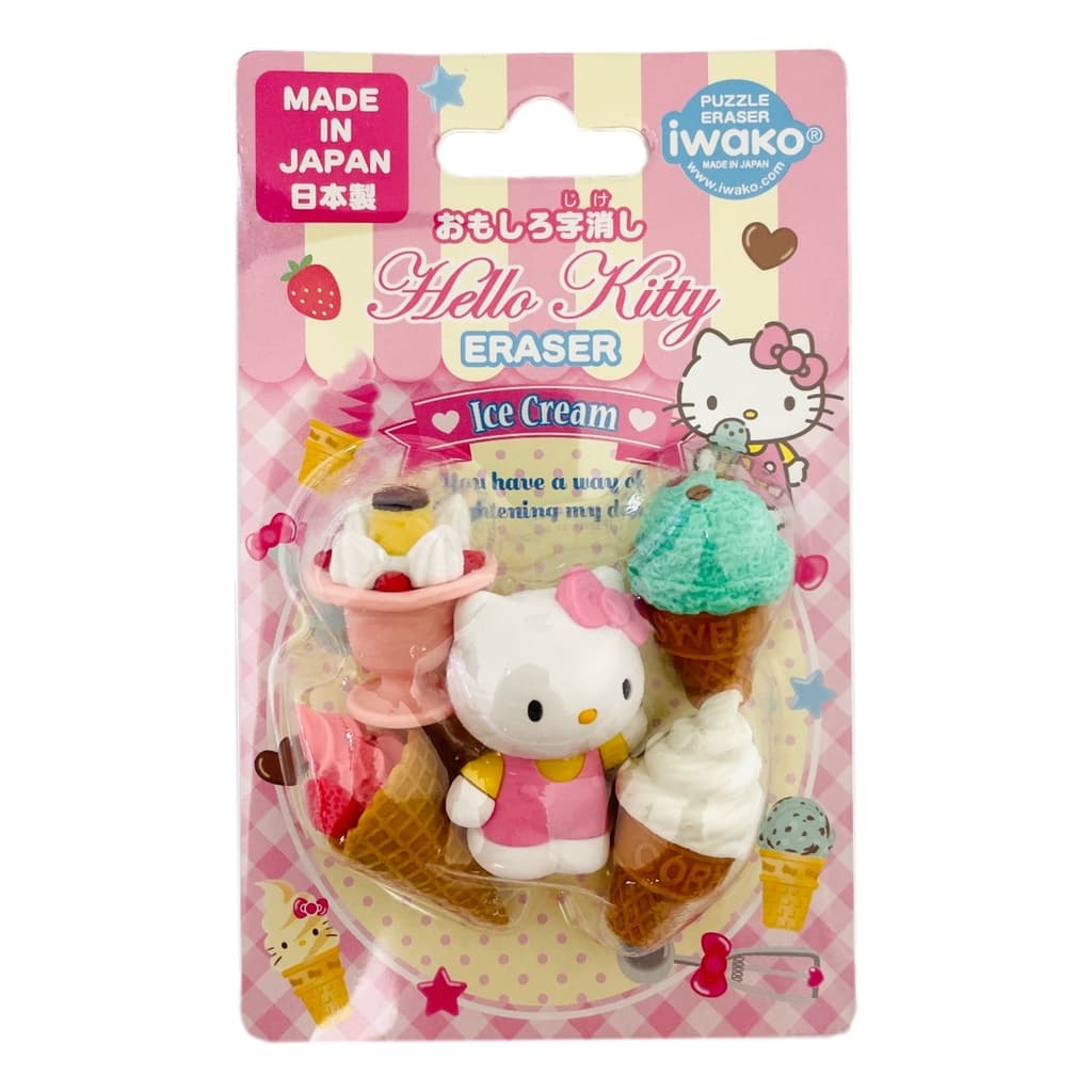 Borracha Sanrio Original Hello Kitty 5pçs - Ice Cream