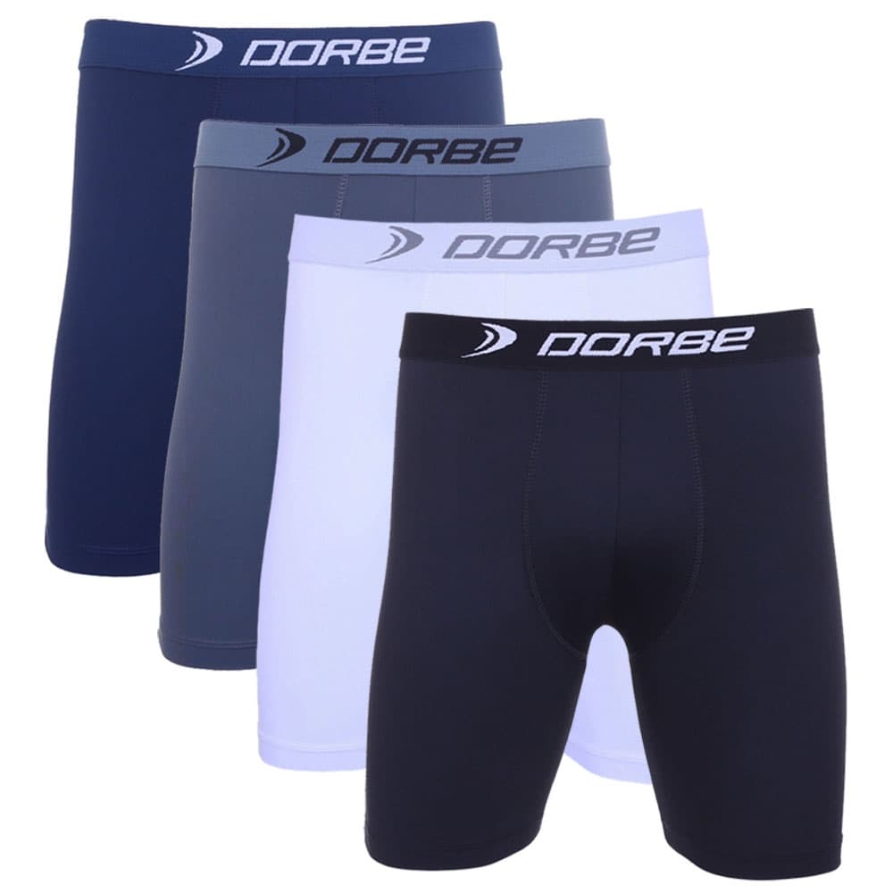 Kit 4 Cuecas Long Leg Poliamida Dorbe Não Enrola Original Masculina Longa Microfibra Boxer Ciclista