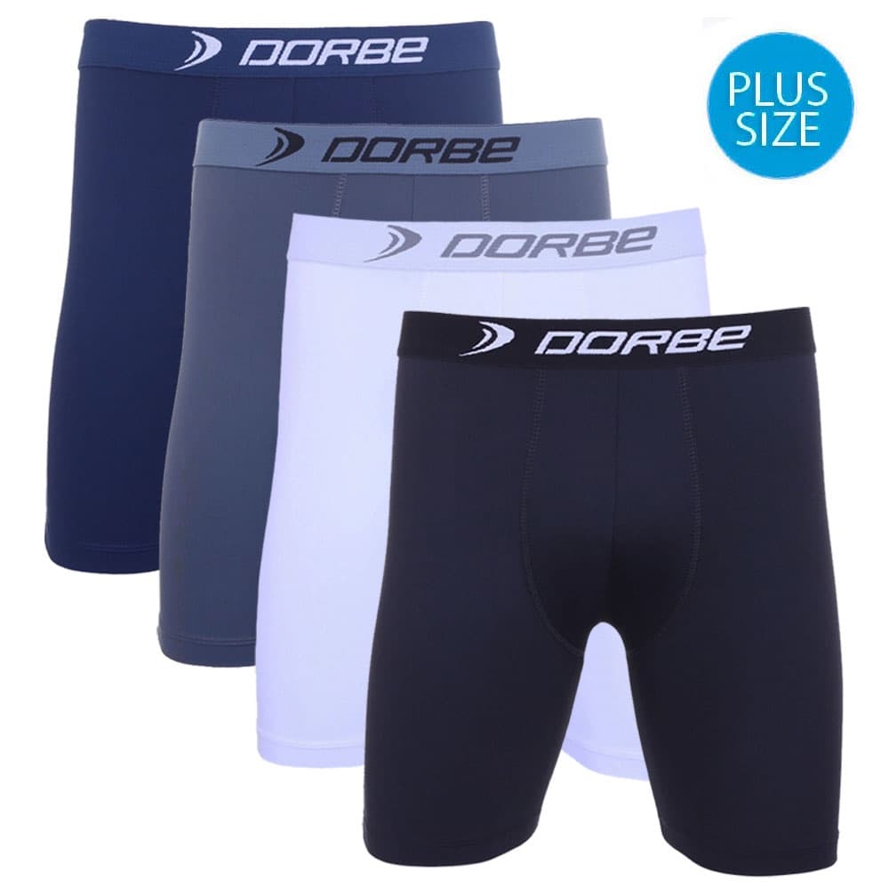 Kit 4 Cuecas Long Leg Plus Size Poliamida Dorbe Não Enrola Original Masculina Longa Ciclista