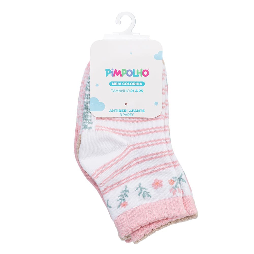 Kit 3 Pares de Meias Pimpolho Menina KIDS RN° 00