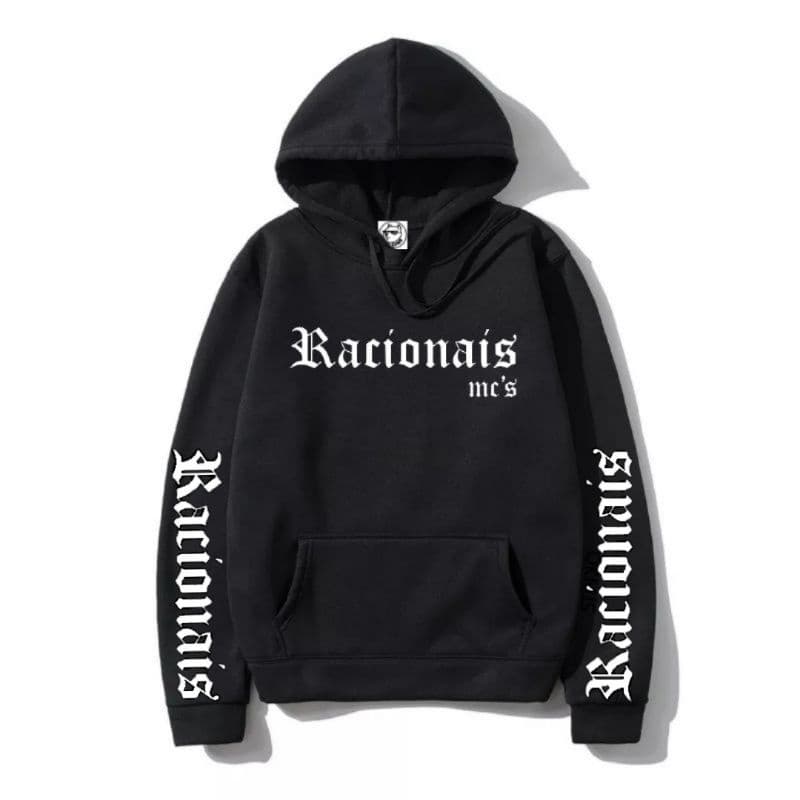 Moletom Canguru Racionais Mc's Rap Blusa de Frio Capuz e Bolso Unissex Top