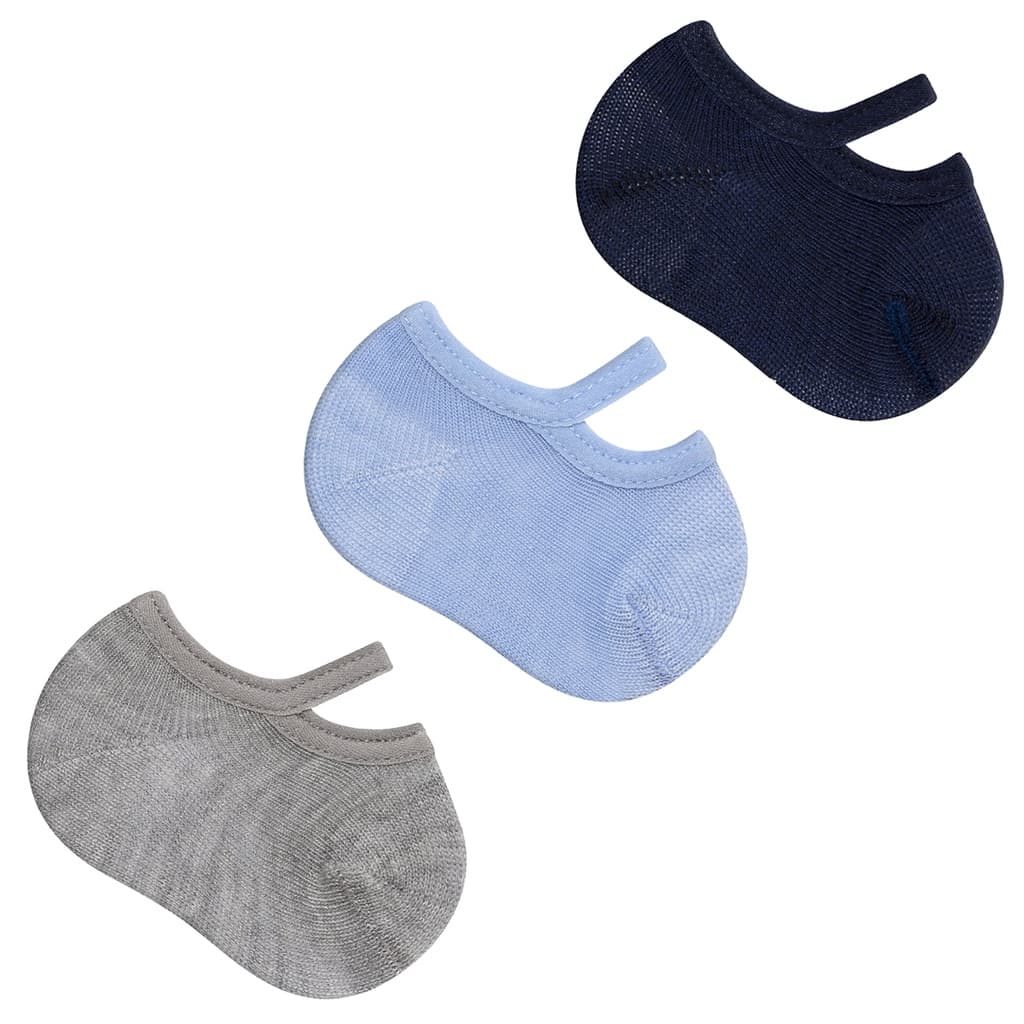 Kit 3 Meia Sapatilha Bebe Menino Recem Nascido Infantil Duck Rn Conforto Maternidade Inverno Frio Criança