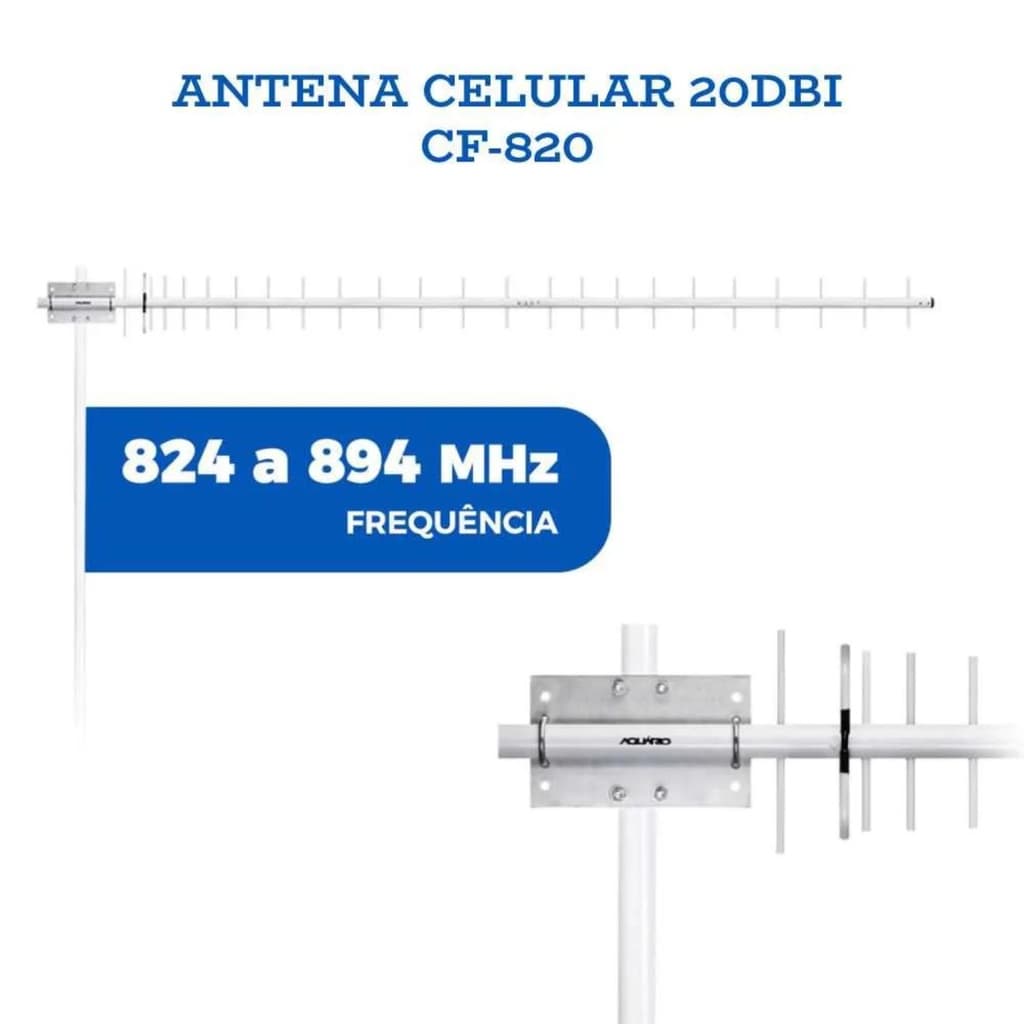 Antena Celular Externa 850 MHz 3G com Ganho de 20 dBi CF-820