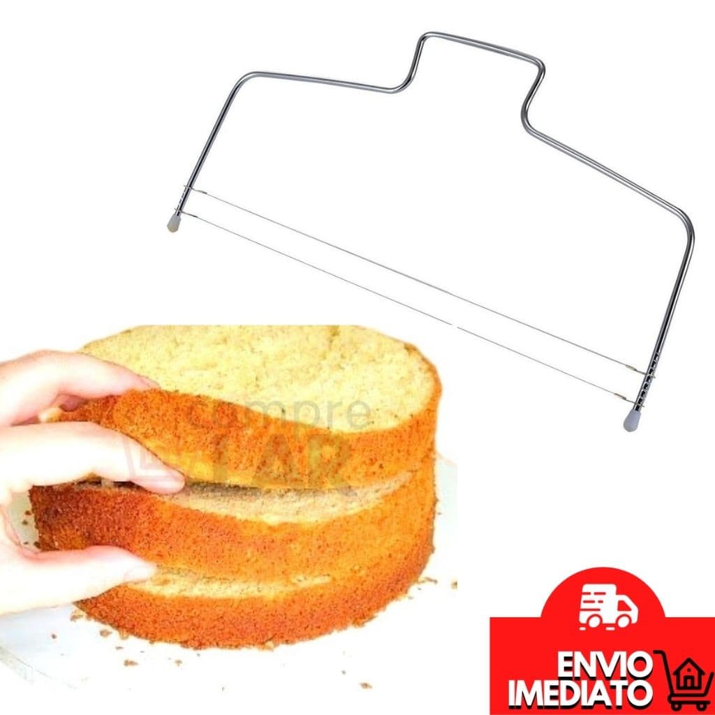 Cortador Fatiador Nivelador De Bolos Com Fio Duplo Ajustável em Aço Inox
