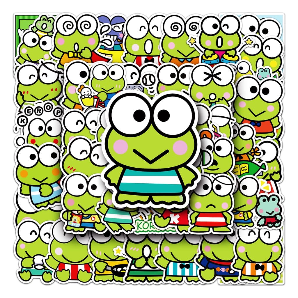 Autocolantes À Prova D'água De 50 Peças Sanrio Keroppi Engraçados Para Laptops/Phones/Car/Guitarra Decalque Criativo