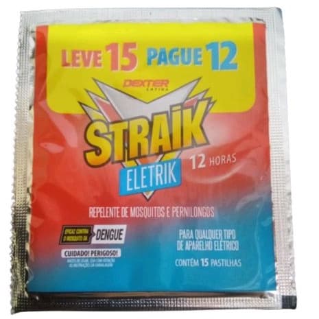 Refil Straik 1 Cartela com 15 Pastilhas – Repele Mosquito da Dengue – Uso Rápido e Eficaz