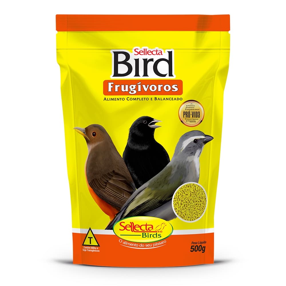 Sellecta Bird Frugívoros 500g Ração Extrusada Trinca Sabiá