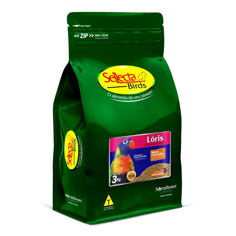 Ração Extrusada Seca Para Lóris 3kg - Sellecta Rovani