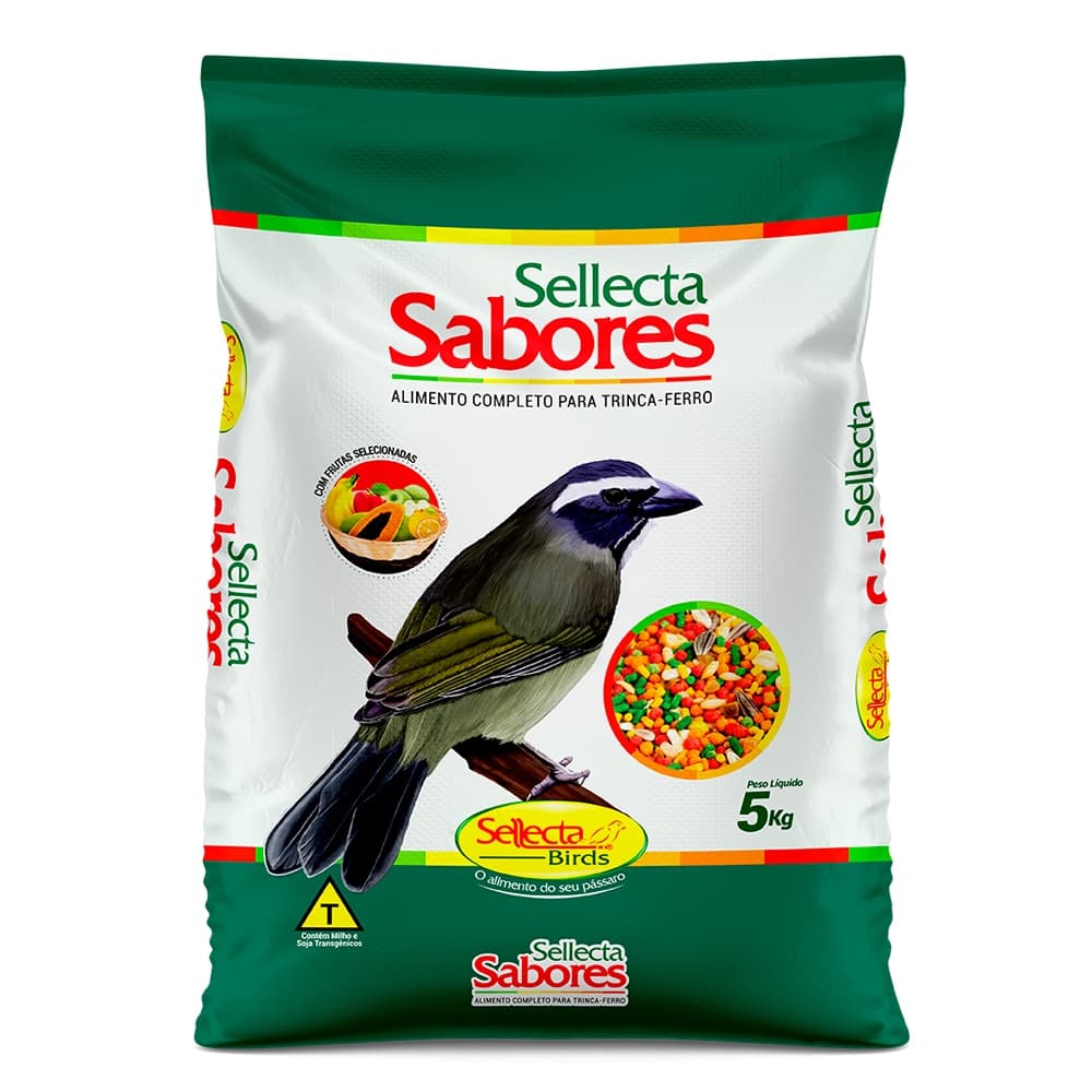 Racao Sellecta Sabores 5kg Trinca Ferro Sabia Passaro Preto