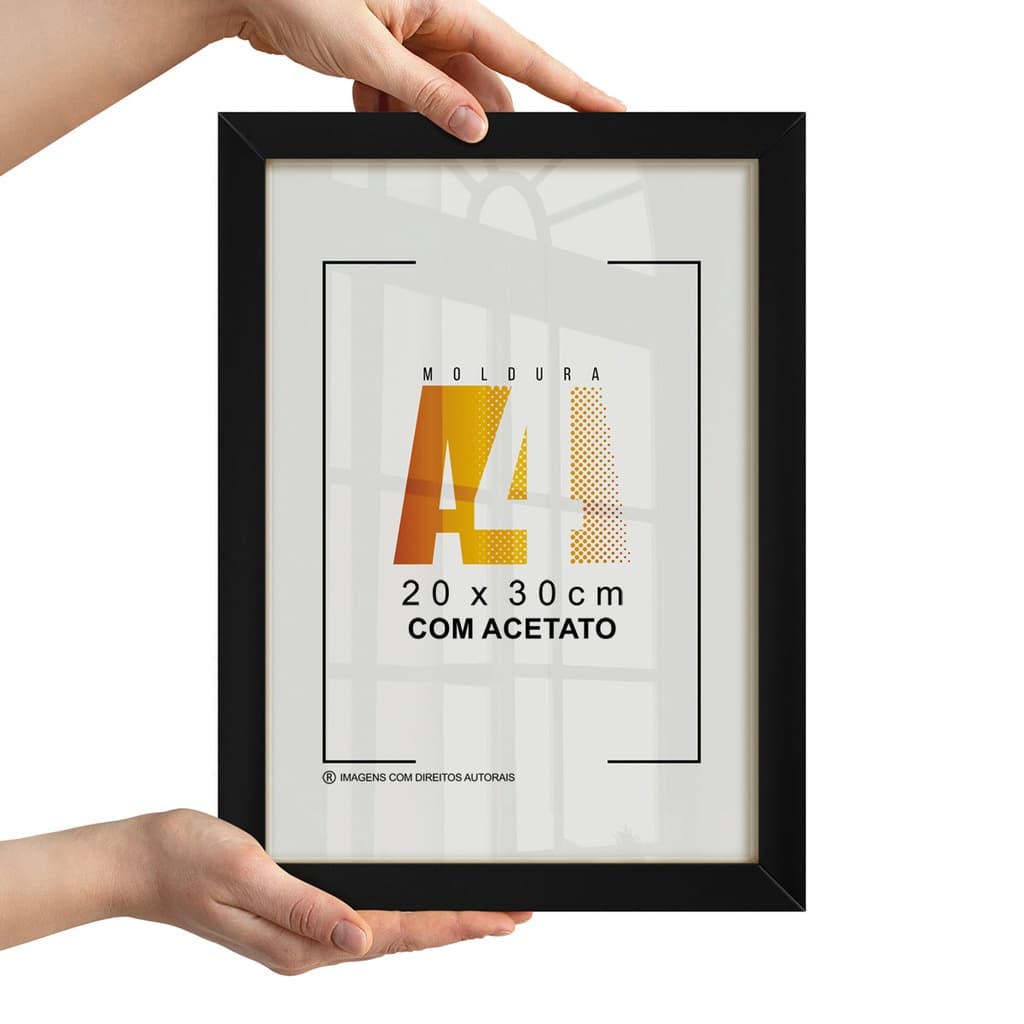 Quadro Moldura A4 20x30 Porta Retrato Acetato Certificado