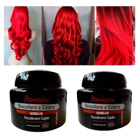 Pó Descolore E Colore Vermelho Mairibel/hidraty 100g 02 unidades