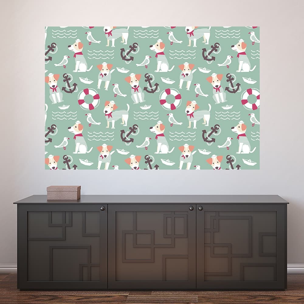 Painel Adesivo Decorativo de Parede Cachorro Pet Shop Veterinário Animais Casa Sala Quarto - 1385pn