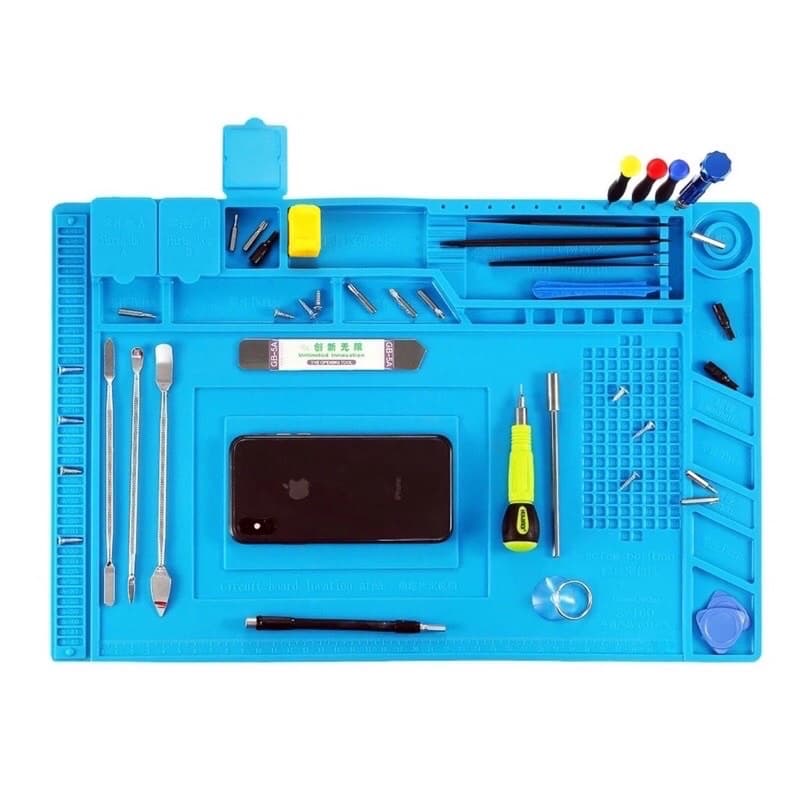 Manta Gigante Antistática Estação de Trabalho  Tapete de Silicone para Bancadas de Manutenção de Eletrônicos Antiderrapante Anticorrosivo Assistência Celular Tablet Relógio Brinquedo