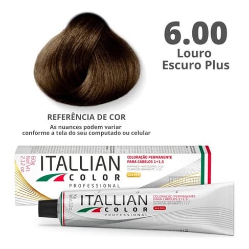 Coloração Permanente Itallian Color 6.00 Louro Escuro Plus