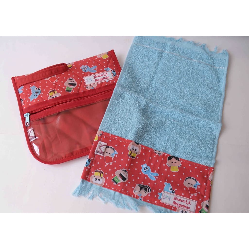 VOLTA AS AULAS -KIT HIGIENE BUCAL ESCOLAR PERSONALIZADO-PORTA ESCOVA DE DENTES-PORTA TOALHA ESCOLAR-NECESSAIRE ESCOLAR