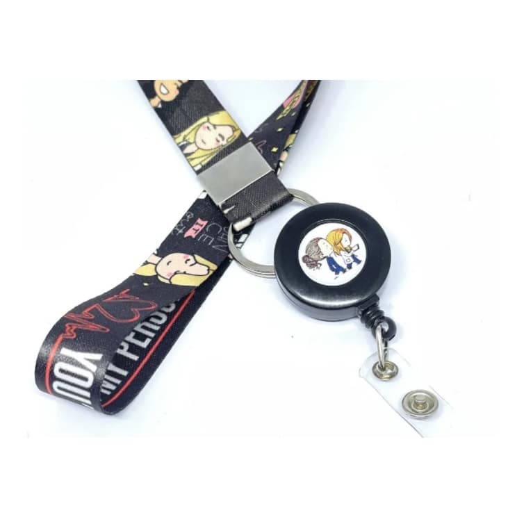 Cordão Tirante Grey's Anatomy Com Roller Clip Preto (yoyo)