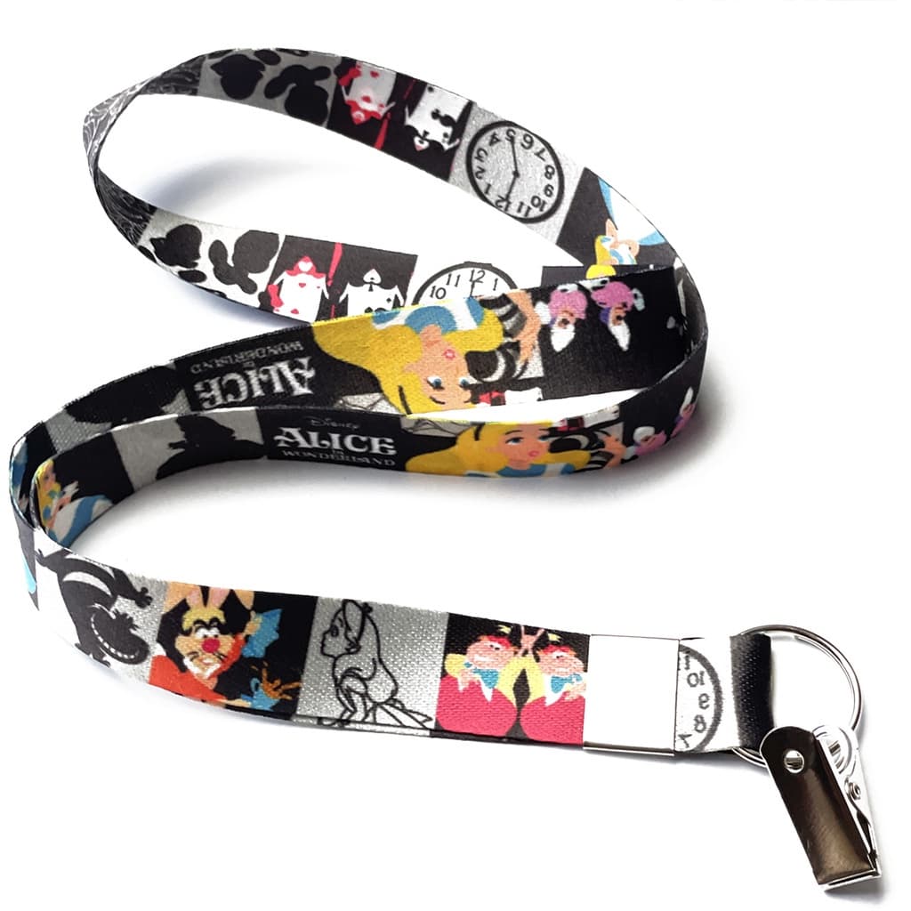 Cordão para Crachá Alice no País das Maravilhas C0309P com Jacaré