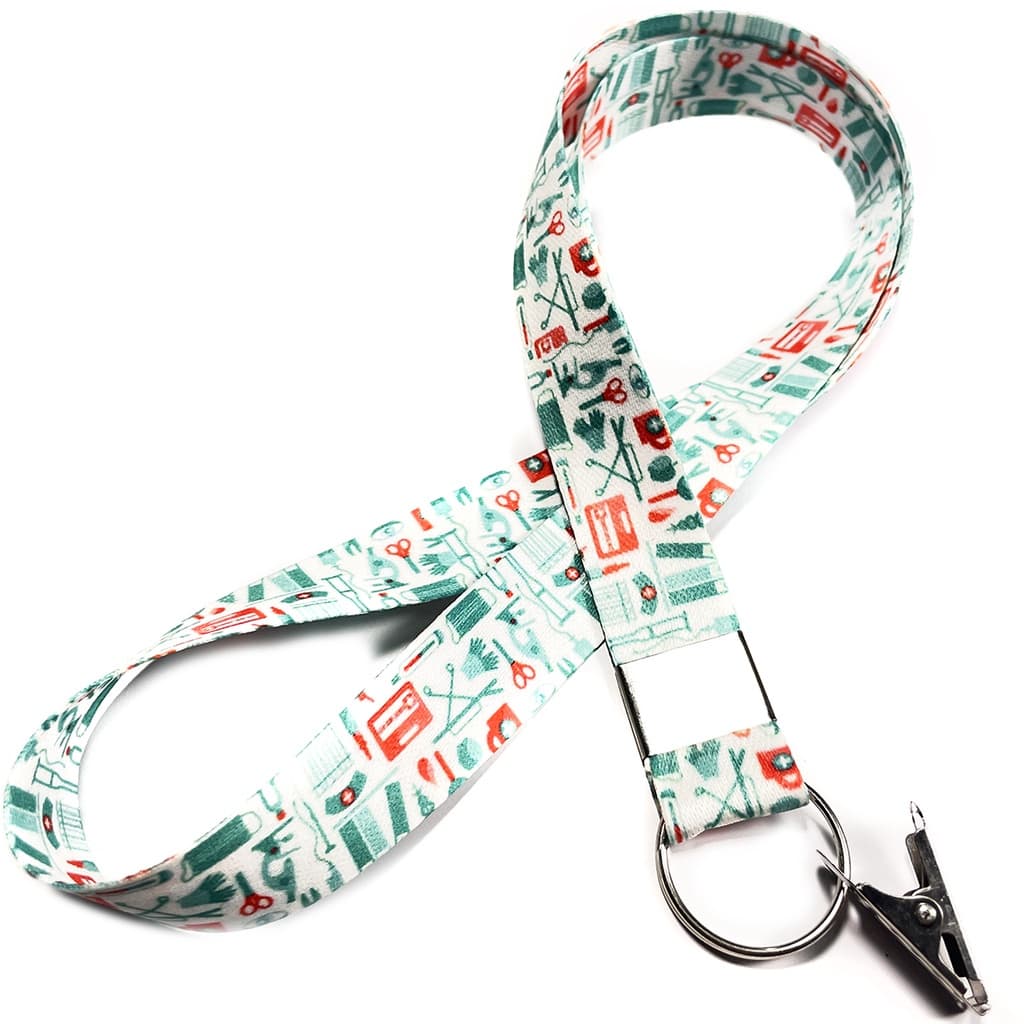 Cordão para crachá Enfermagem, medicina, médicos C0067P com Jacaré