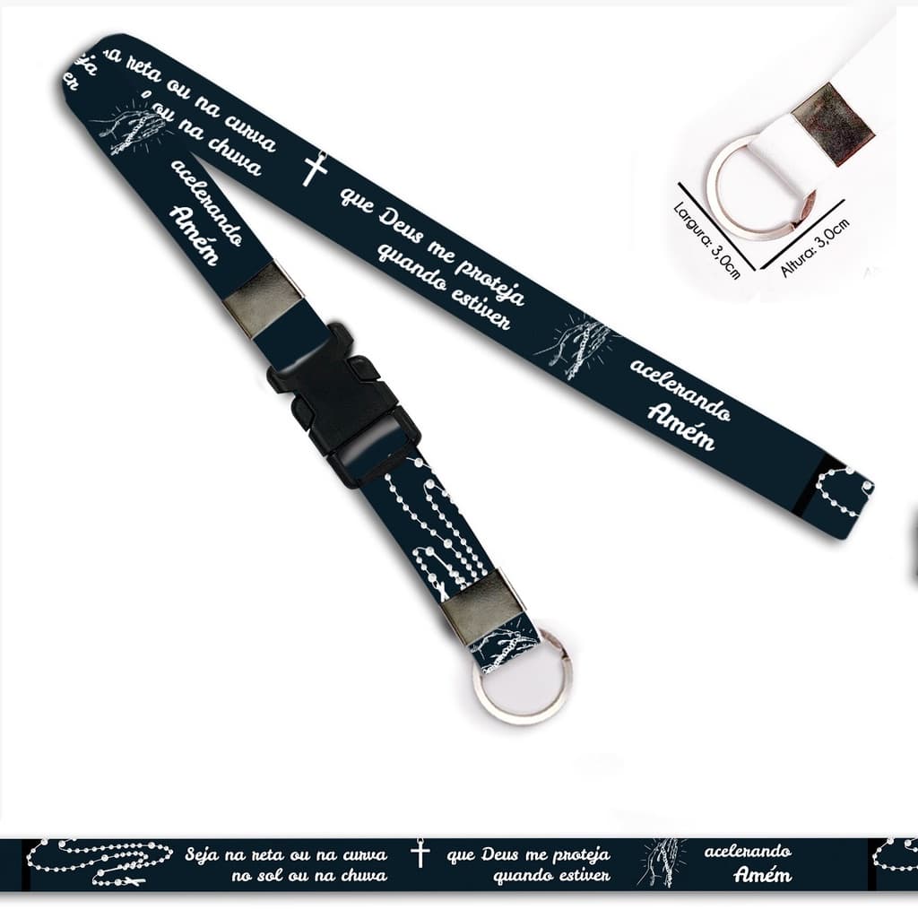 Chaveiro Moto Proteção Acelerando Amém C0703P com Argola Italiana e Engate Rápido