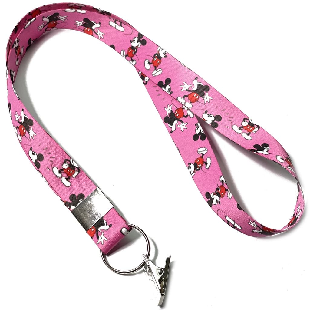 Cordão para crachá Mickey C0607P com Jacaré