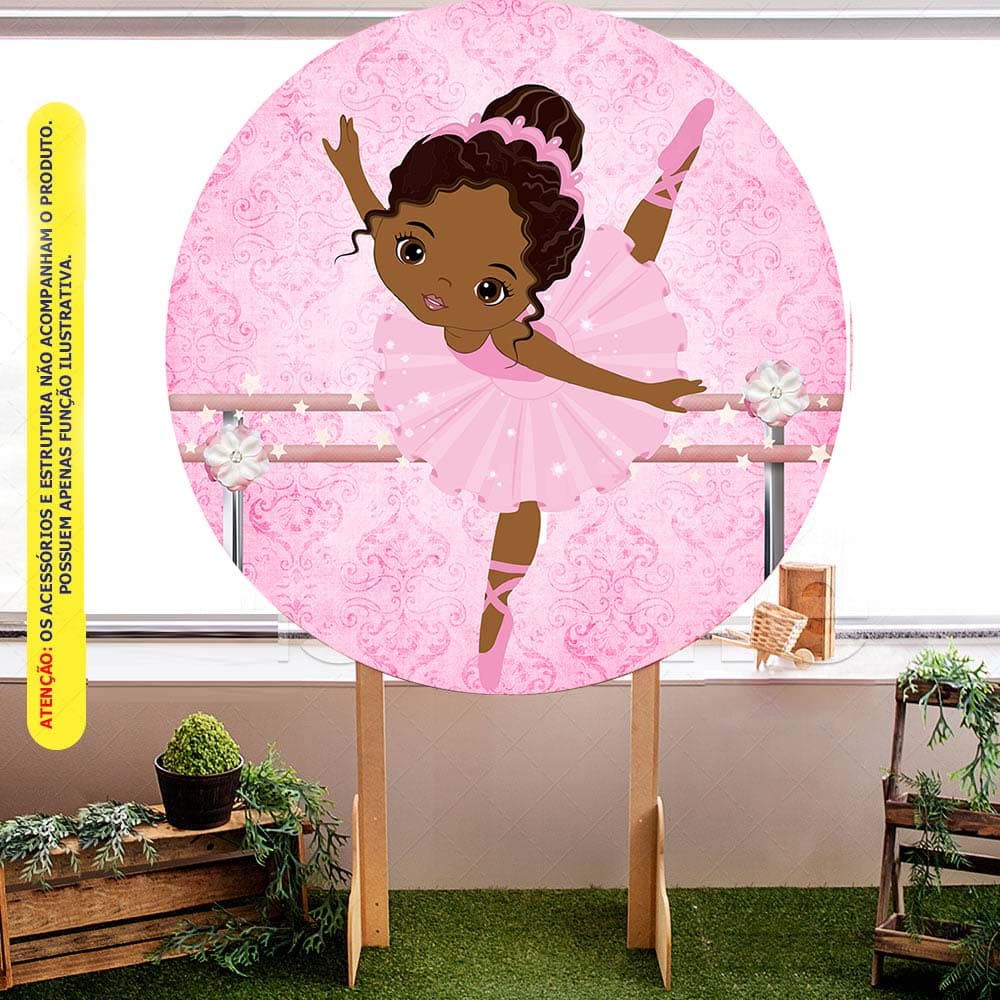 Painel Redondo Tecido Sublimado C/elástico Bailarina 5