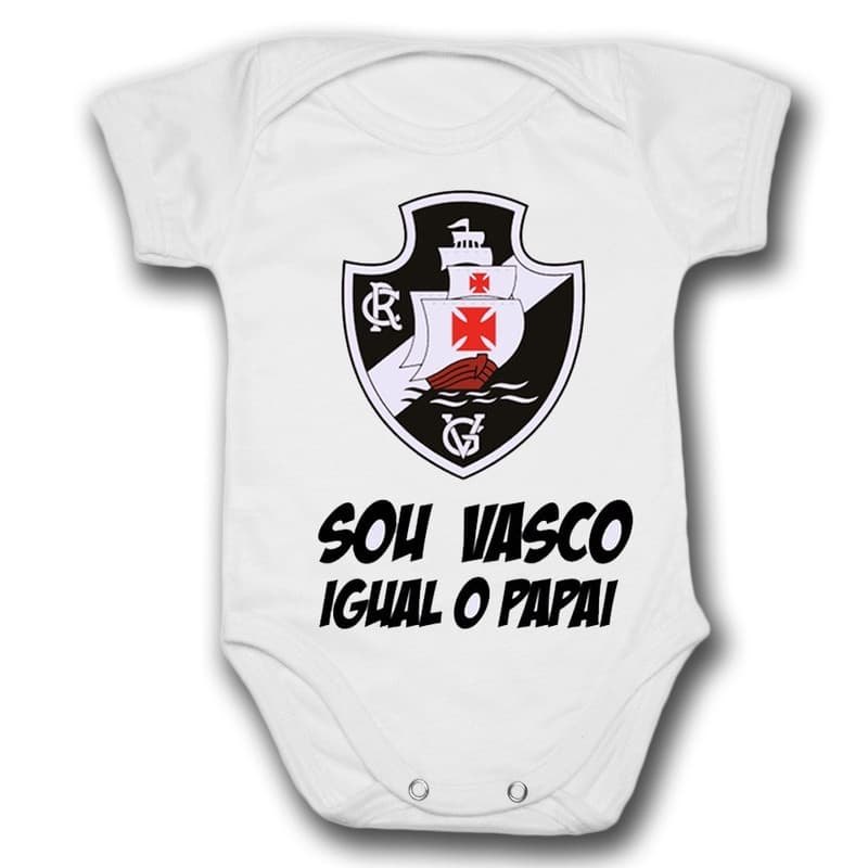Body de Bebê Personalizado Vasco Igual o Papai