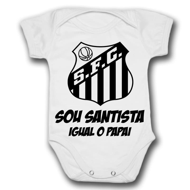Body de Bebê Personalizado Santos Santista Igual o Papai