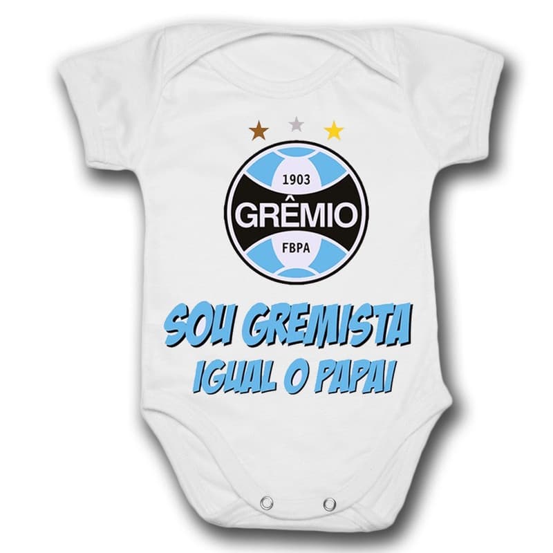 Body de Bebê Personalizado Gremio Gremista Igual o Papai
