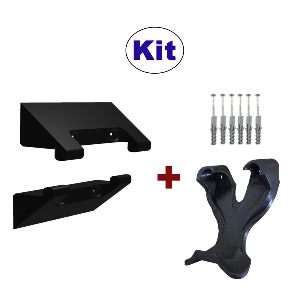 Kit Suporte Console PS4 Fat + Suporte De Parede Controle PS4