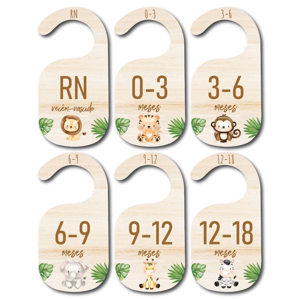 Separador E Organizador De Cabides Para Bebe Infantil - Safári Aquarela